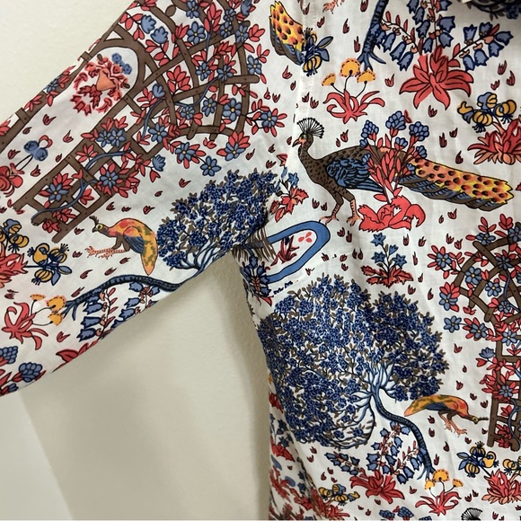 J McLuaghlin Lois Blouse bird floral print button down shirt - Picture 3 of 7